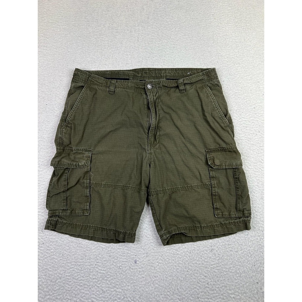 CSG Shorts Mens 40 Green Cargo Ripstop Cotton Drawstring Waist Pockets Outdoor